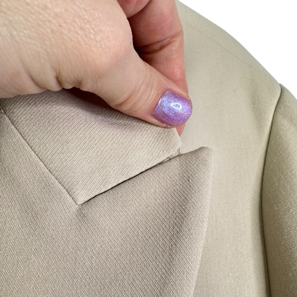 ZARA BEIGE STONE STRAIGHT TAILORED BLAZER WITH POCKETS BLOGGER FAVORITE LARGE L - Picture 10 of 15